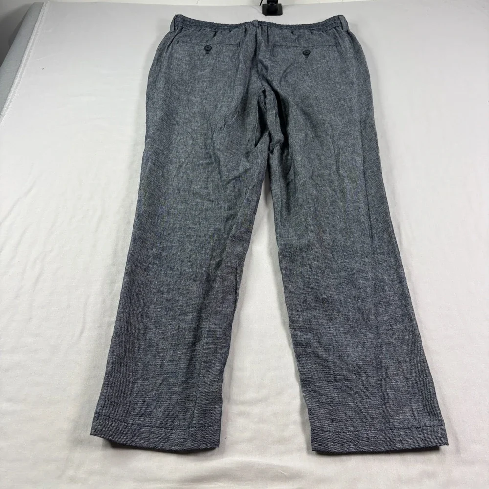 Banana Republic Linen Pants Mens 34x32 (Fits 34x28) Blue Chino Athletic Fit NEW